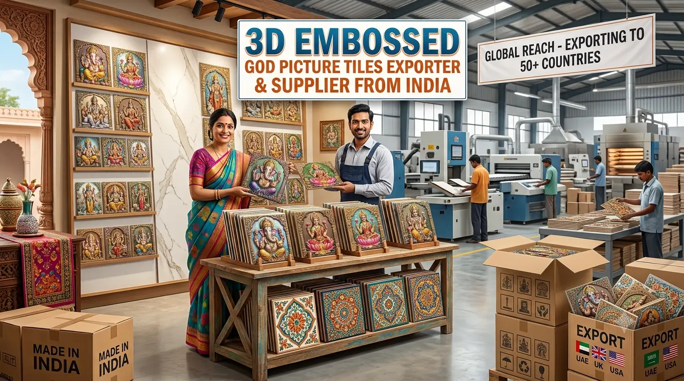 3D Embossed God Picture Tiles Exporter & Supplier from India